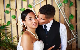 Bride and groom together