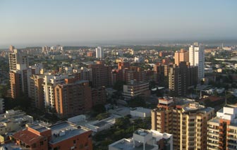 An aerial photo of Barranquilla city.